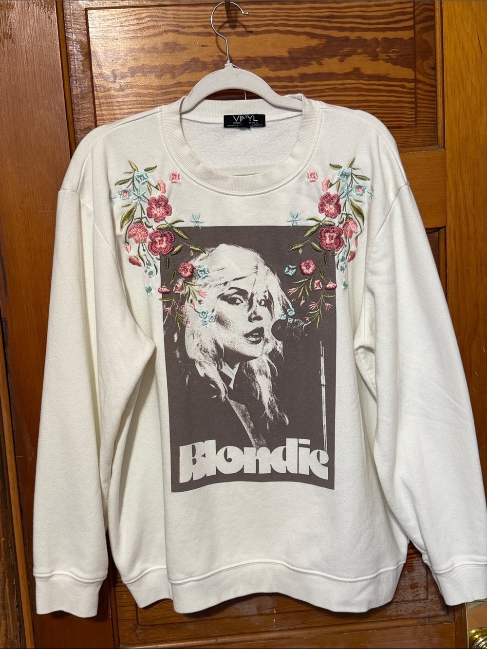 Vinyl Icons Blondie Sweatshirt Embroidered Size XL
